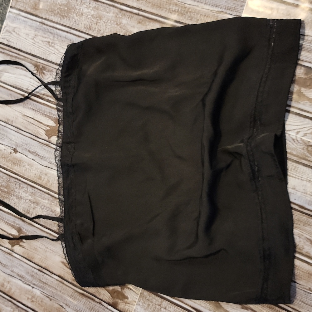Hollister Satin Black Lacey Cami Sz L